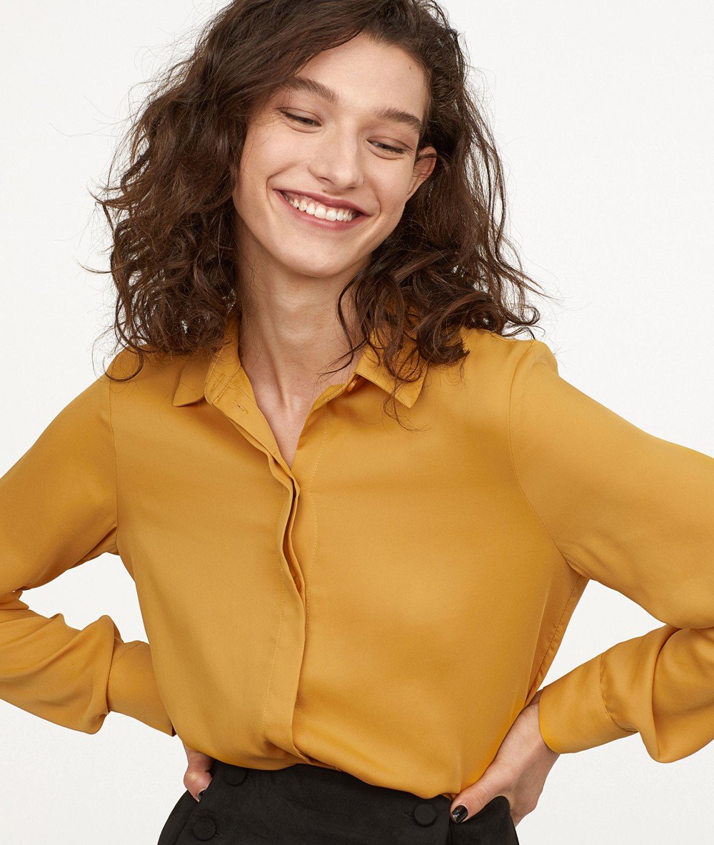 Mustard Color Shirt Womens - Imagen 2