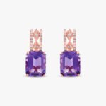 Amethyst Diamond Earrings